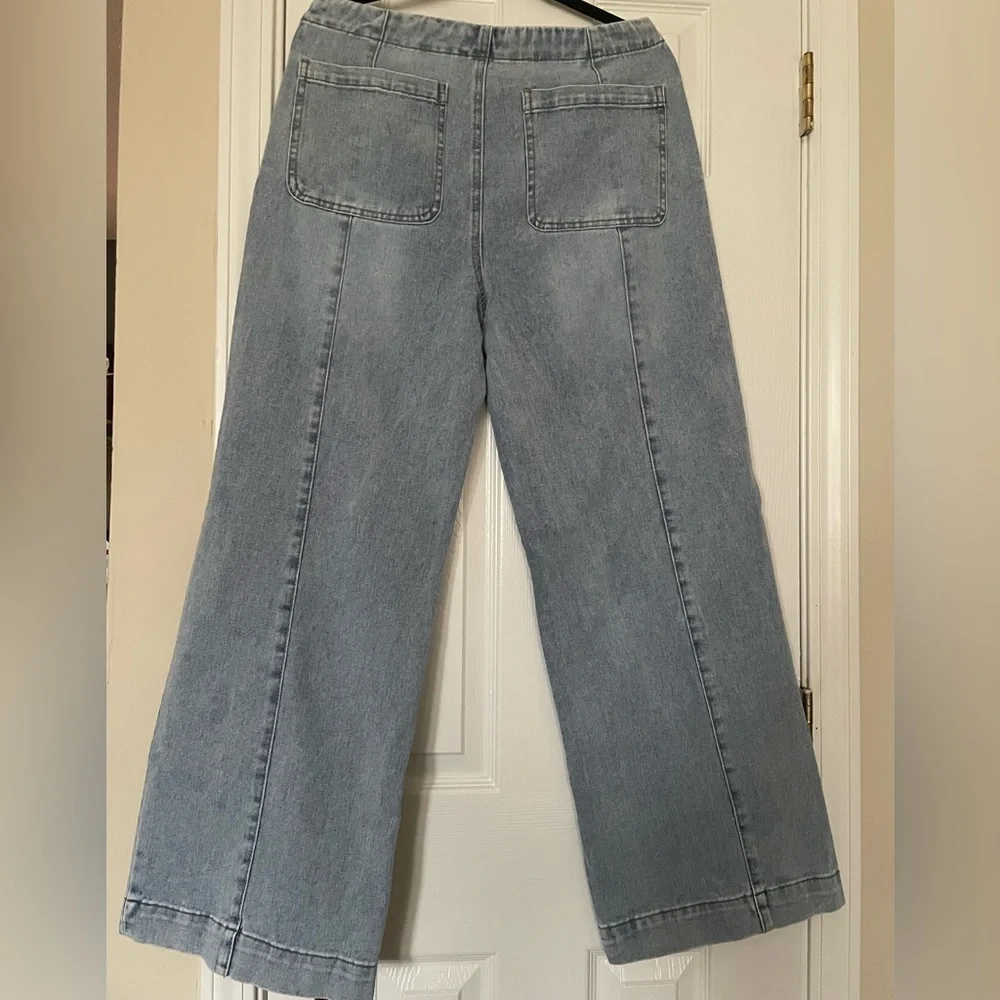 Kensie‎ Light Blue Wide-Leg Jeans with Front Seams Size 8